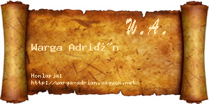 Warga Adrián névjegykártya